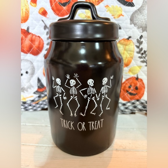 Rae Dunn Black Halloween Trick or Treat Jar - Picture 1 of 5